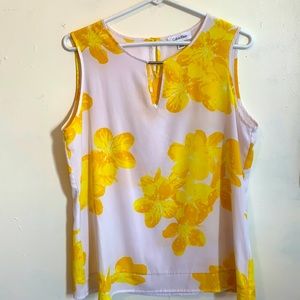 Brand: Calvin Klein Color: Yellow and White Size: Medium